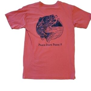 Peach state pride jumping Bass short sleeve pocket tee womens size small.